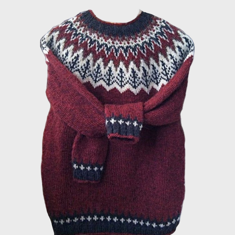 Knitted Turtleneck with Jacquard Pattern