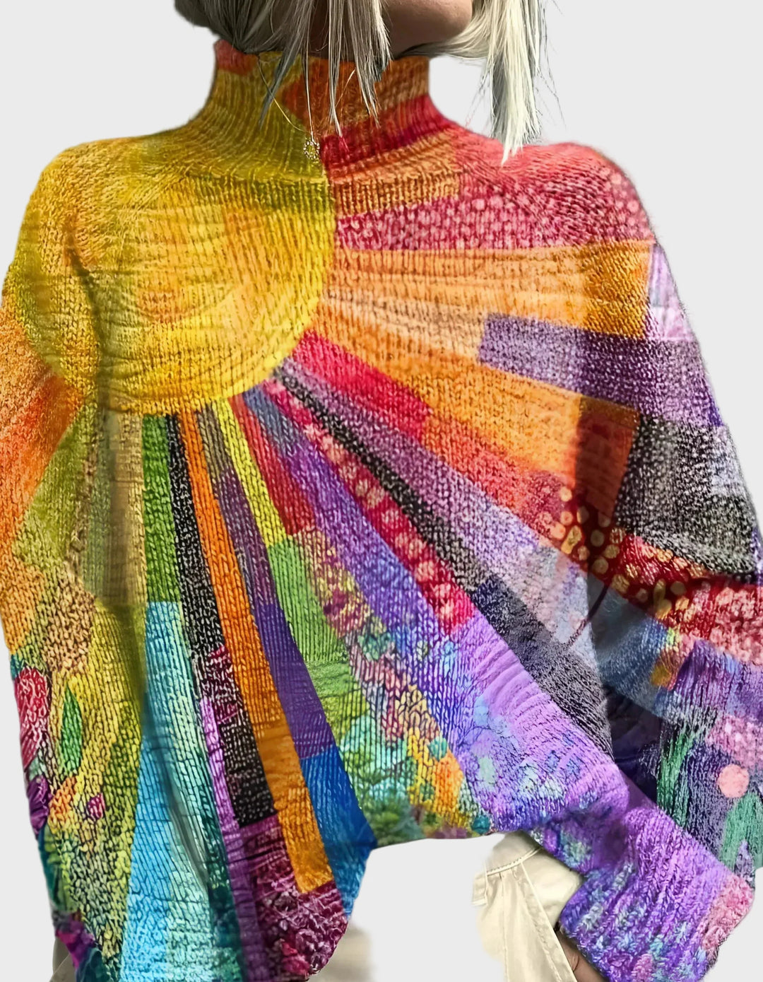 Multicoloured Knitted Turtleneck