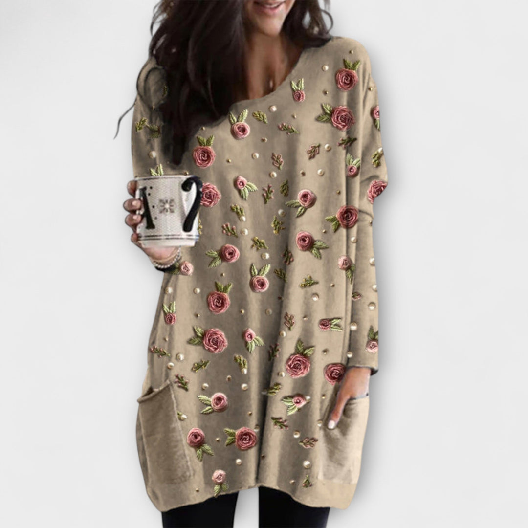 Leila - Tunic with Pink Pattern