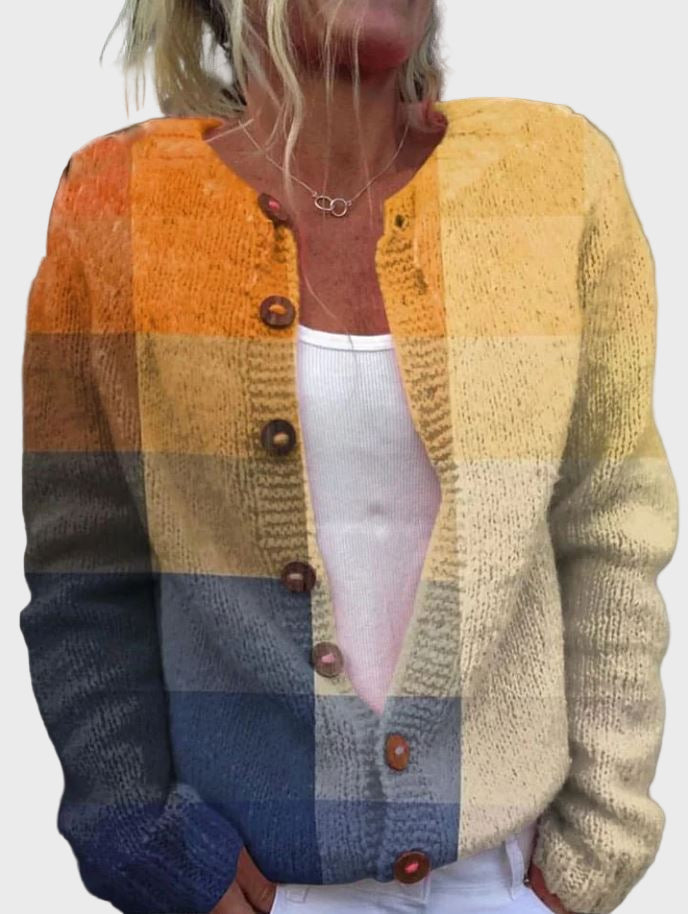 Knitted Gilet with Geometric Pattern