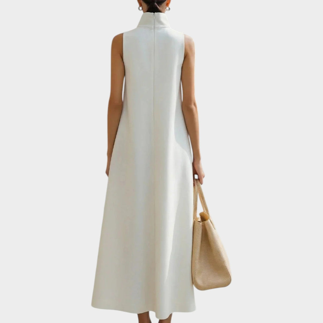 Modern High-Neck Sleeveless Maxi Dress