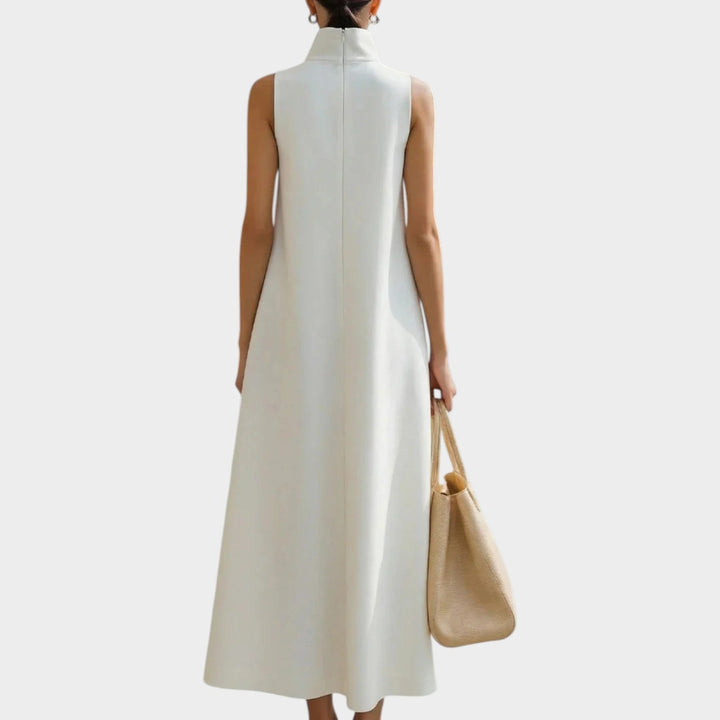 Modern High-Neck Sleeveless Maxi Dress