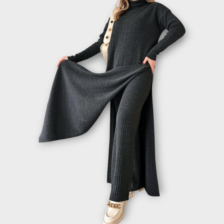 Elegant Ribbed Knit Co-ord Set