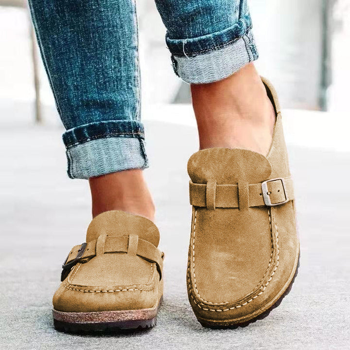 Orthopaedic Women's Moccasins with Decorative Buckle