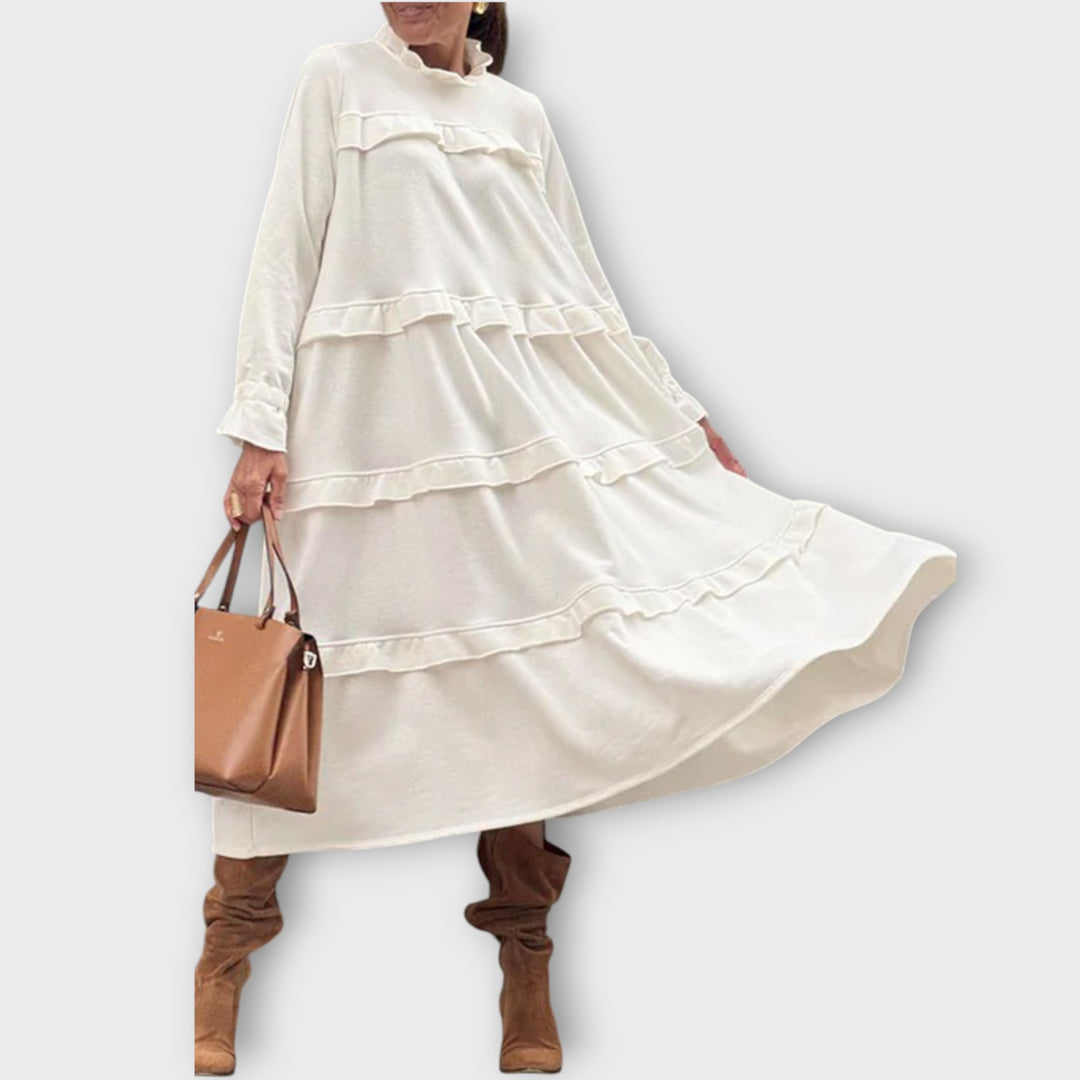 Chic Relaxed Fit Tiered Midi Dress