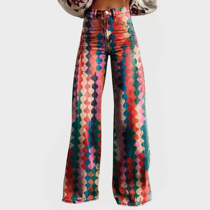 Colourful Jeans with Wide Legs for Modern Looks