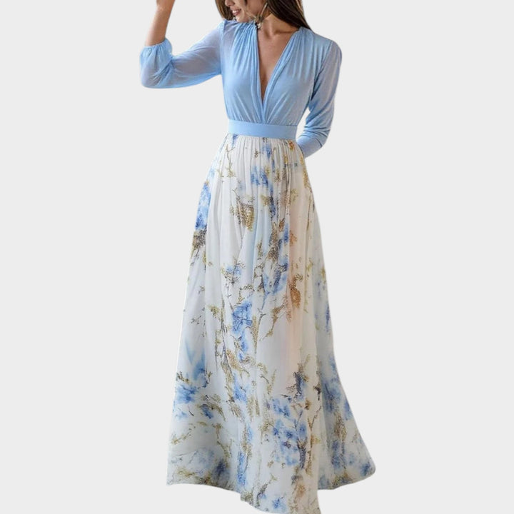Floral Chiffon Maxi Gown