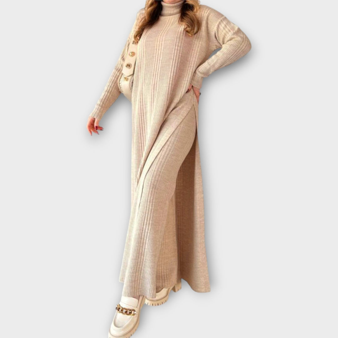 Elegant Ribbed Knit Co-ord Set