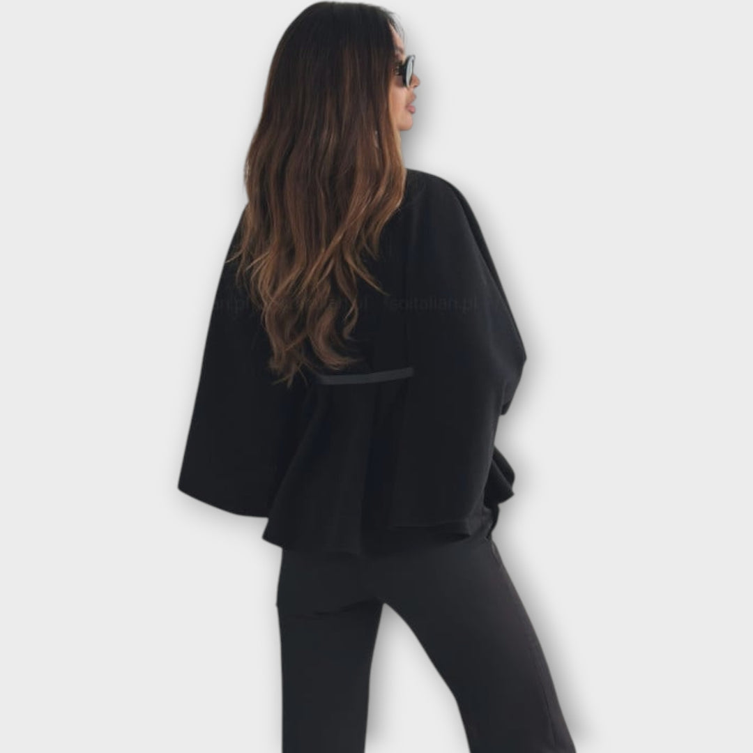 Elegant Belted Cape Jacket