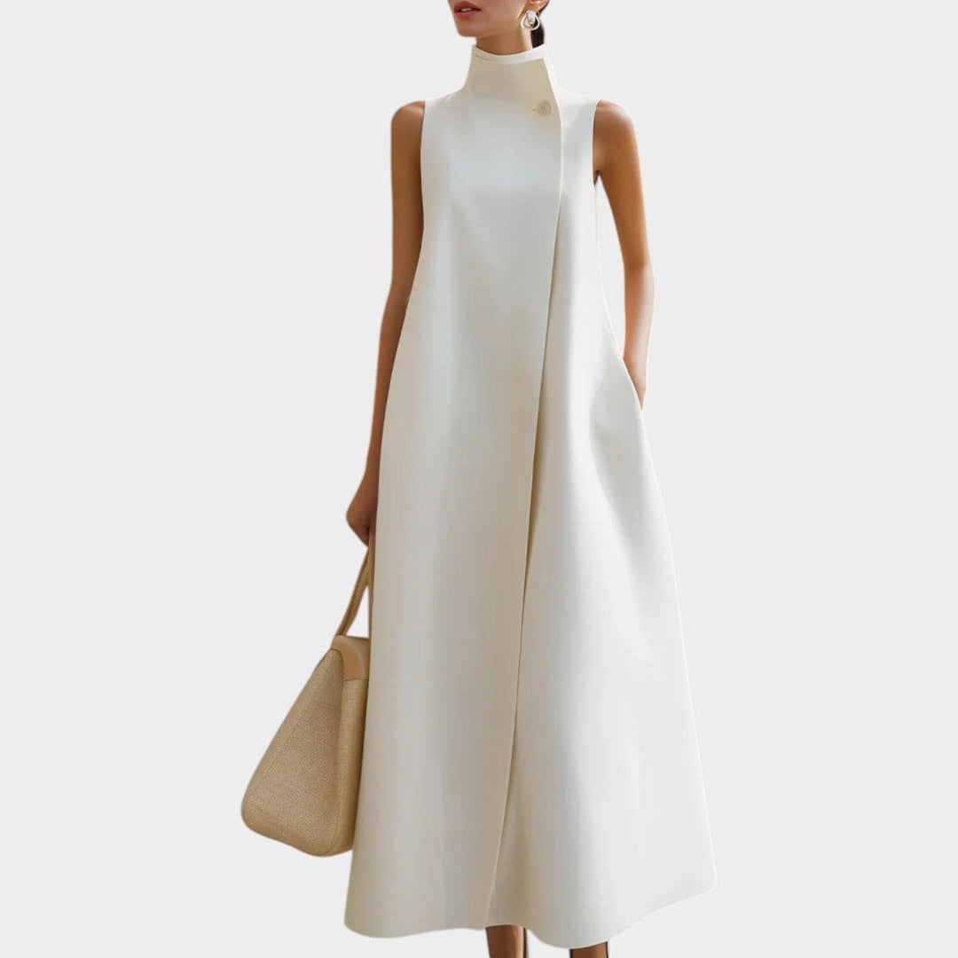 Modern High-Neck Sleeveless Maxi Dress