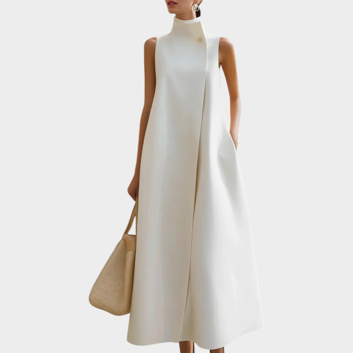 Modern High-Neck Sleeveless Maxi Dress