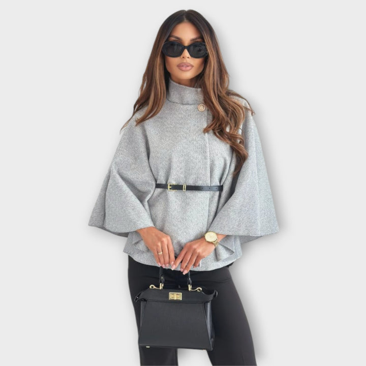 Elegant Belted Cape Jacket