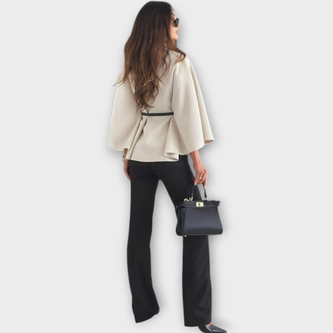 Elegant Belted Cape Jacket