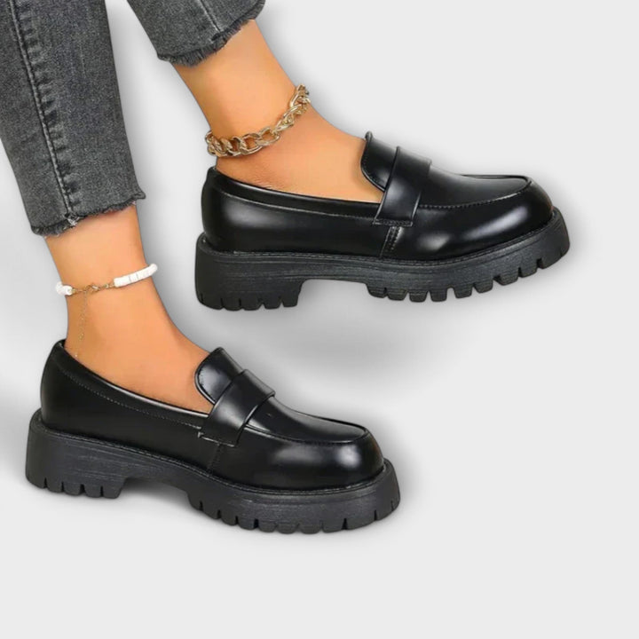Ladies' Moccasins with Orthopaedic Design and Wedge Heels