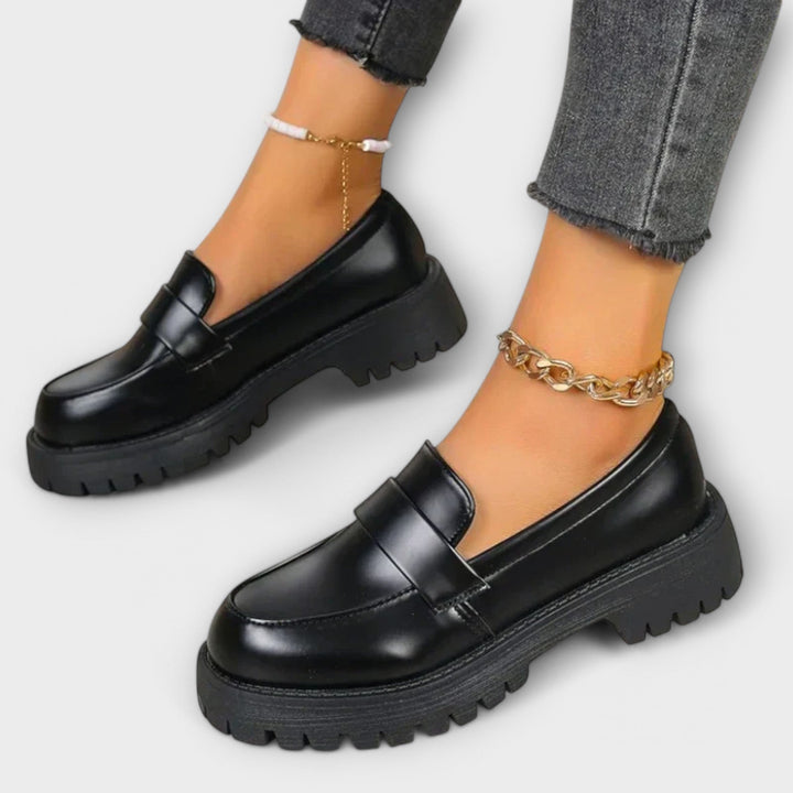 Ladies' Moccasins with Orthopaedic Design and Wedge Heels