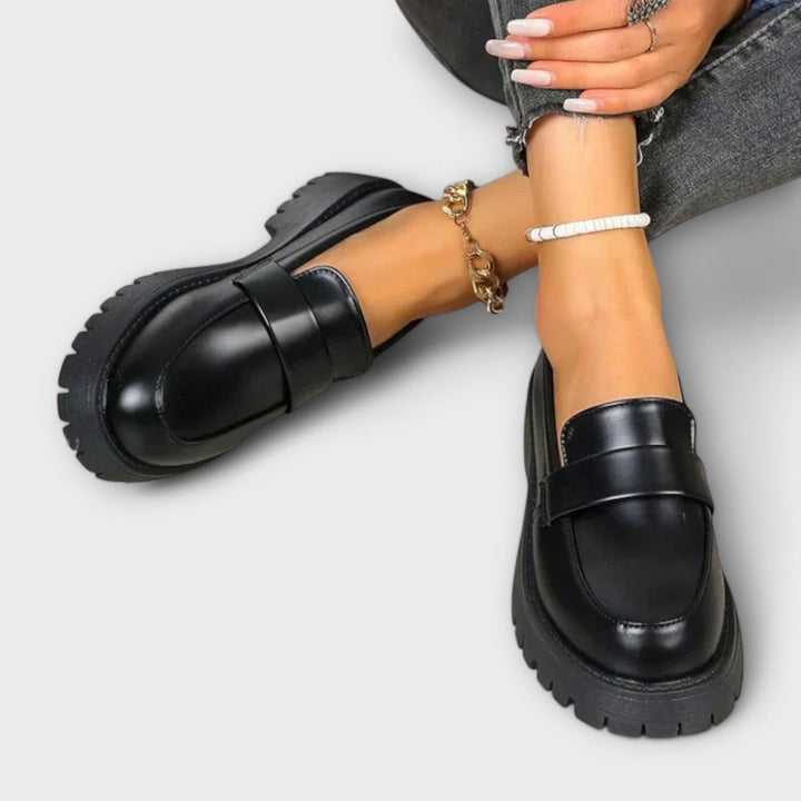 Ladies' Moccasins with Orthopaedic Design and Wedge Heels