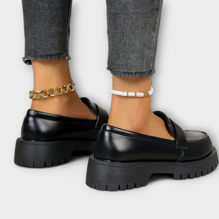 Ladies' Moccasins with Orthopaedic Design and Wedge Heels