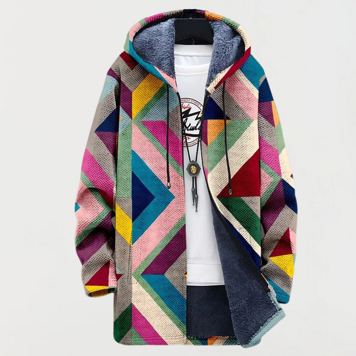 Hoodie with Artistic Geometric Design