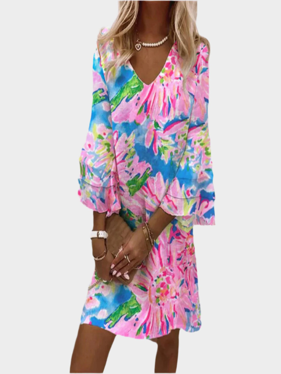 Retro Midi Dress with Comfortable Sleeves