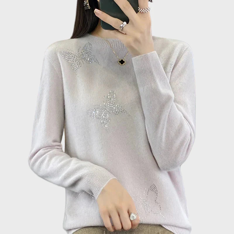 Knitted Roll Neck with Butterfly Pattern