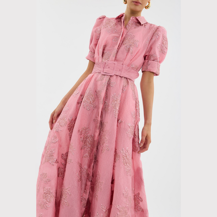 Beatrice™ | Pink Dress with Balloon Sleeves
