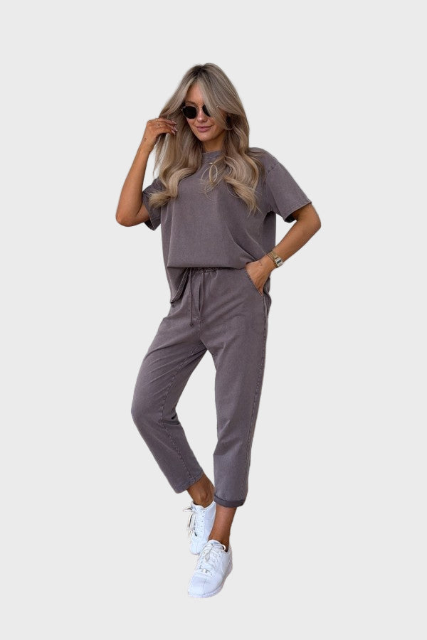 Two-Tone Cotton 2-Piece Set