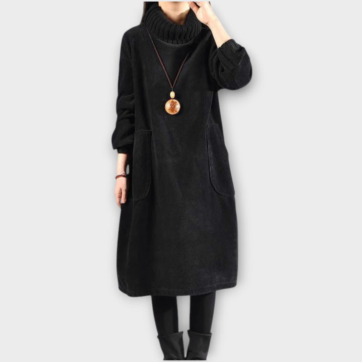 Oversized Corduroy Midi Dress