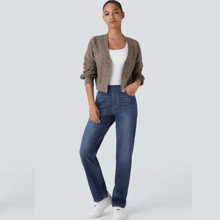 Elastic and Comfortable High-Waisted Trousers