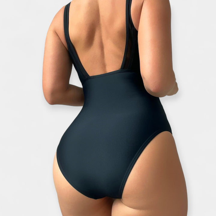 One-Piece Swimsuit with Sheer Details