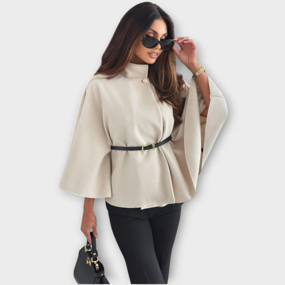Elegant Belted Cape Jacket