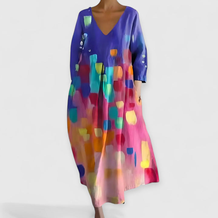 Elegant Dress with V-Neck